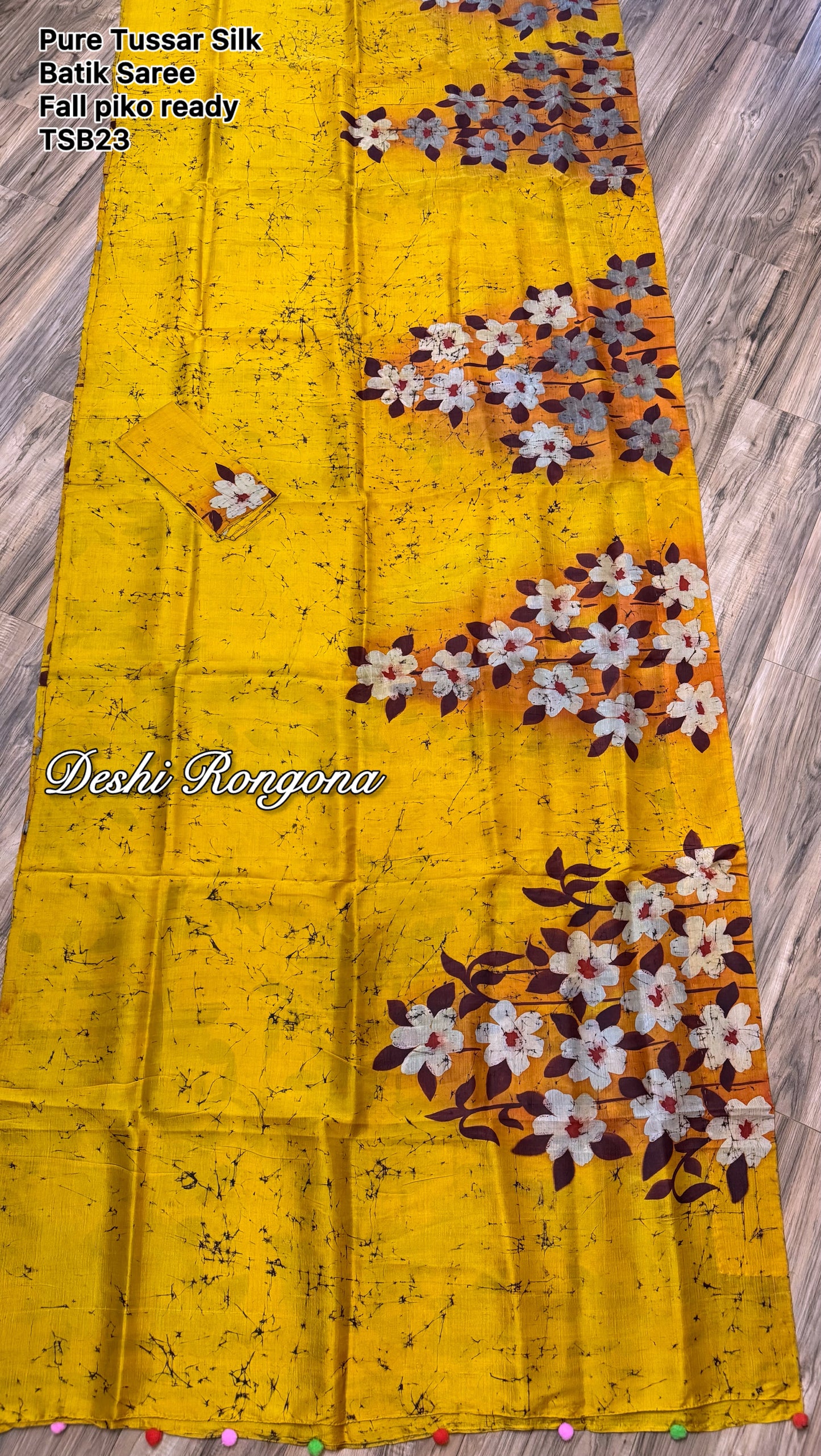 Pure Tussar Silk Hand Batik Saree