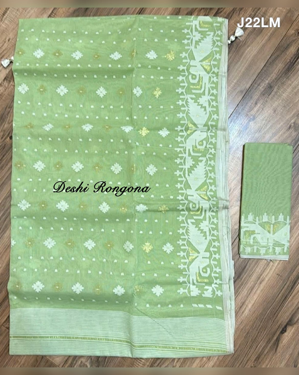 Original Dhakai Jamdani Saree, Handloom Classic -Mint Green