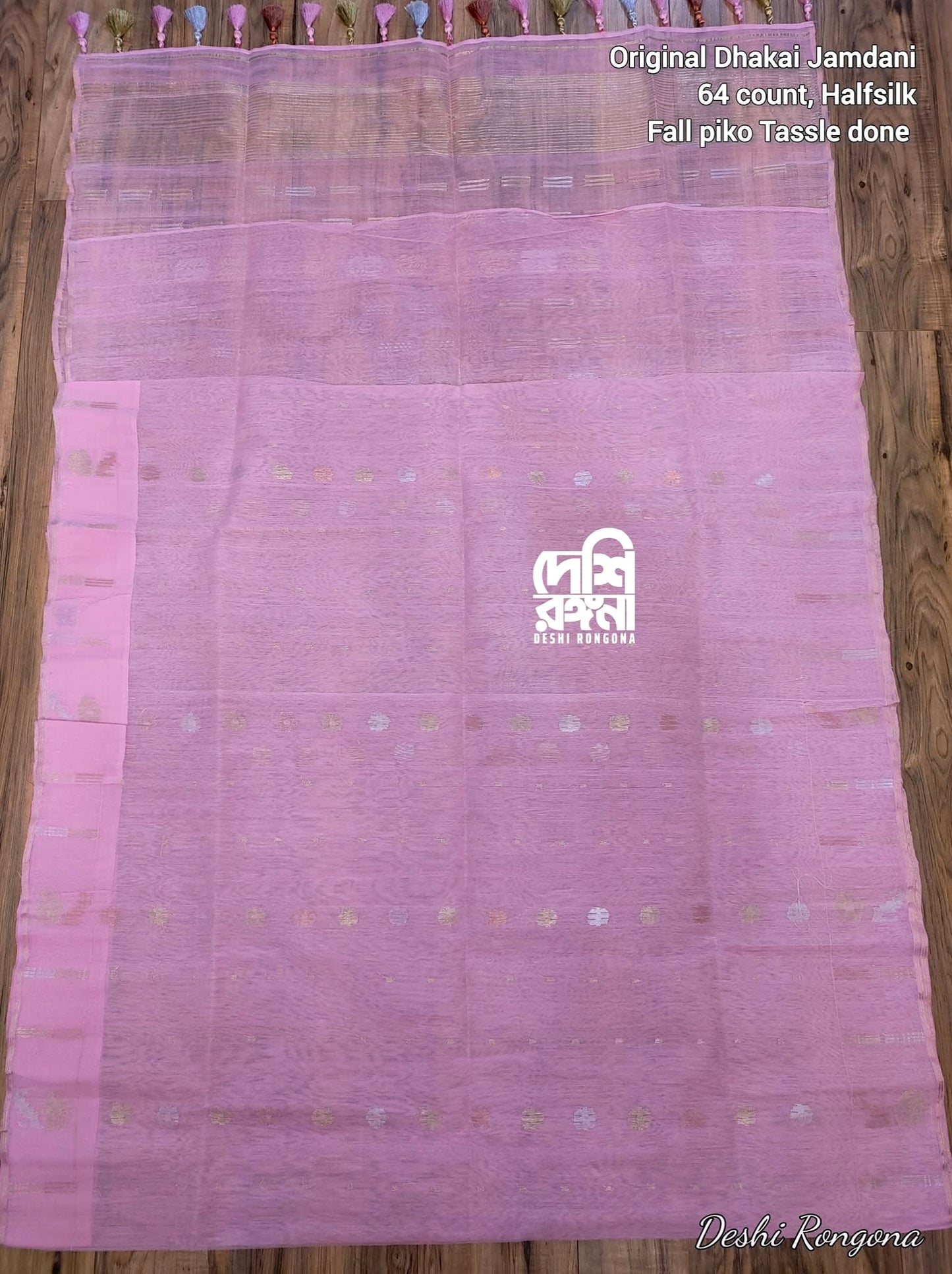 Original Dhakai Jamdani Saree -Baby Pink