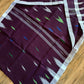 Sylheti Monipuri Handwoven Saree – Coffee with White Border