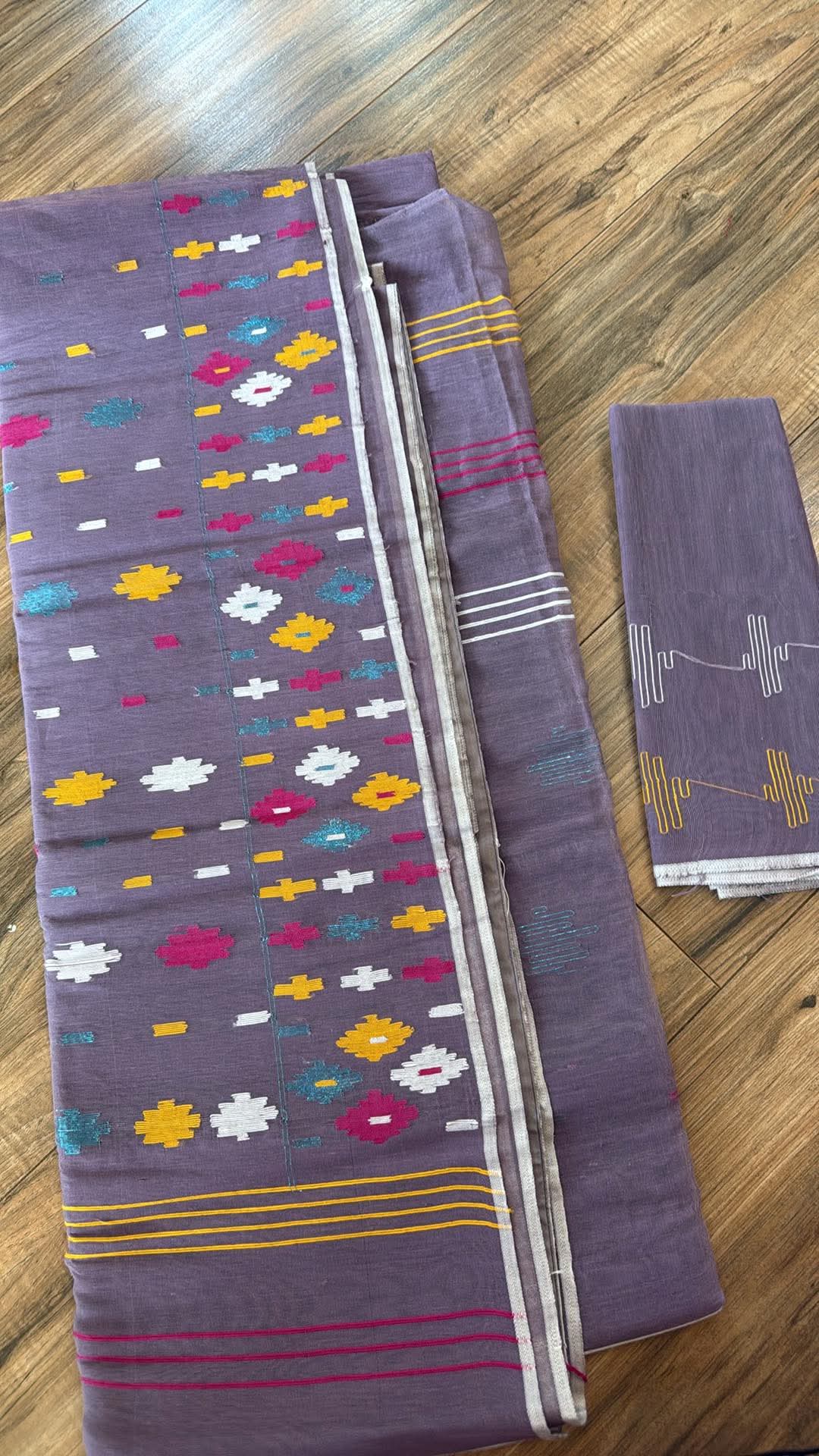 Original Dhakai Jamdani Saree - Purple Mauve