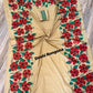 Hand Stiched Silk Kantha Saree, Golden with Red Joba