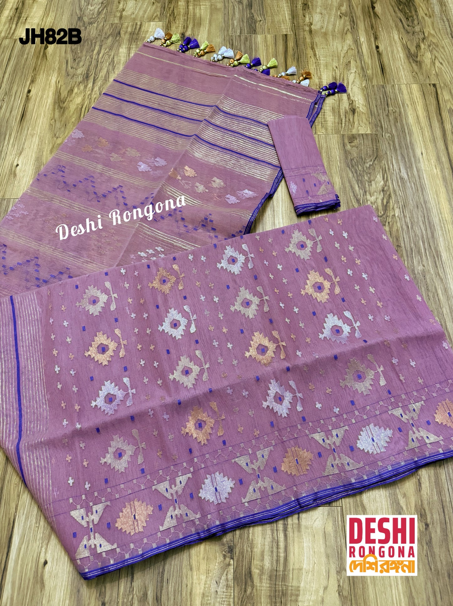 Original Dhakai Jamdani Saree - Opera Mauve