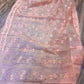 Handwoven Dhakai Jamdani Saree – Peach Halfsilk