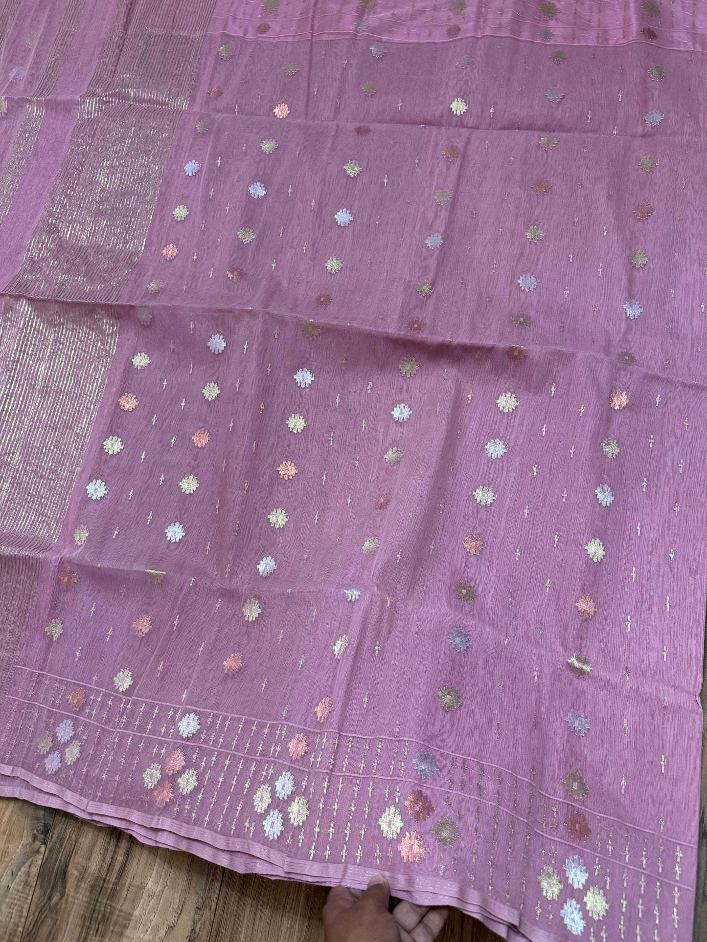 Original Dhakai Jamdani Saree - Opera Mauve