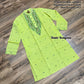 Original Dhakai Jamdani Punjabi, Handwoven Pure Cotton, Lime Color