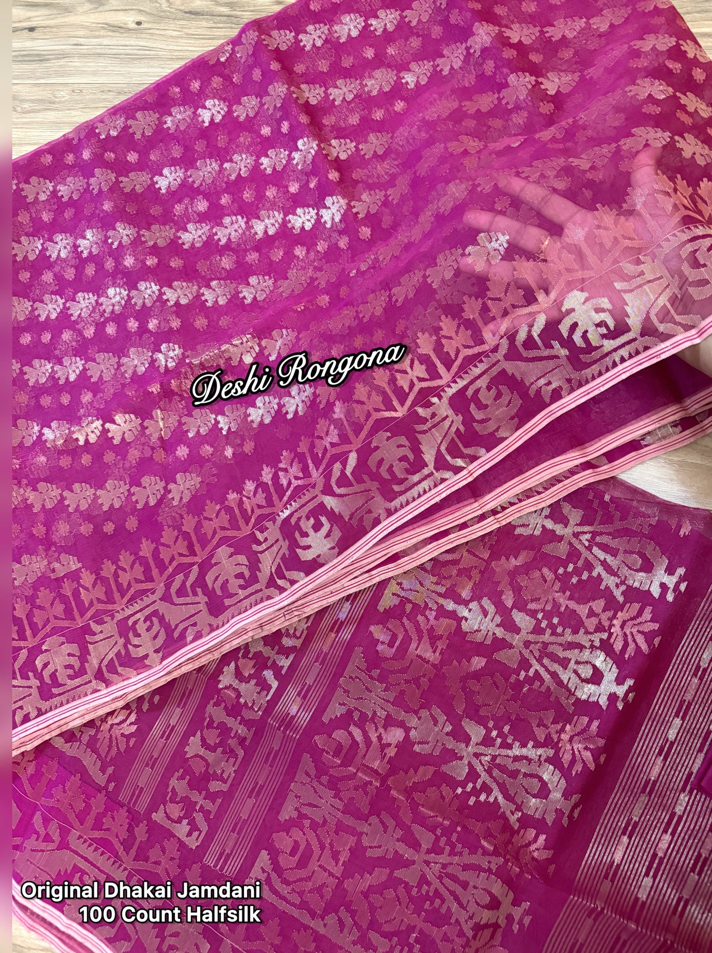 Exclusive Magenta Dhakai Jamdani Saree - Handloom Classic