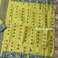 Elegant Dhakai Jamdani Saree, Classic Lemon Olive