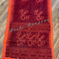 Monipuri Cotton saree, Maroon and Orange