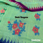 Sylheti Monipuri Saree, Mint with Purple/Blue Border