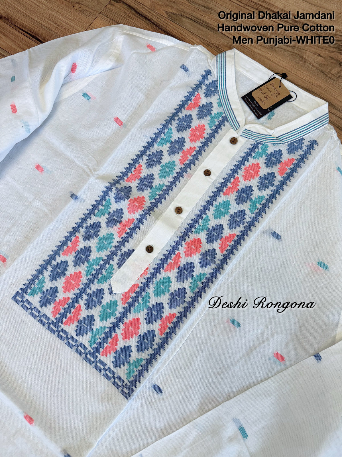 Original Dhakai Jamdani Men Punjabi-Pure Cotton