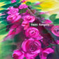 Rose Bloom Handpainted Saree on Tangail Halfsilk