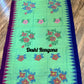 Sylheti Monipuri Saree, Mint with Purple/Blue Border