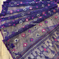 Elegant Violet Dhakai Jamdani Saree - Handloom Classic