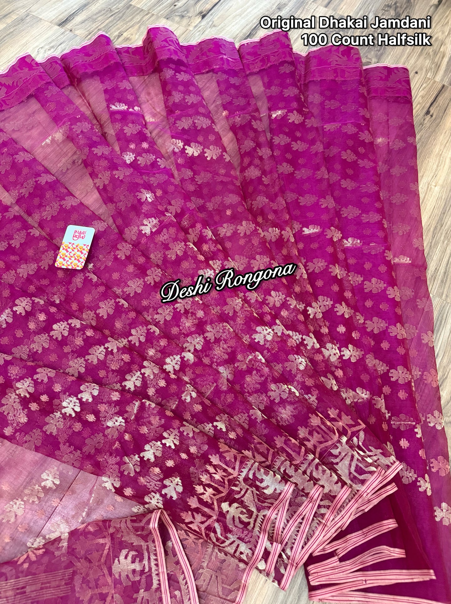 Exclusive Magenta Dhakai Jamdani Saree - Handloom Classic