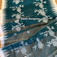 Monipuri Handwoven Cotton Saree – Teal & White