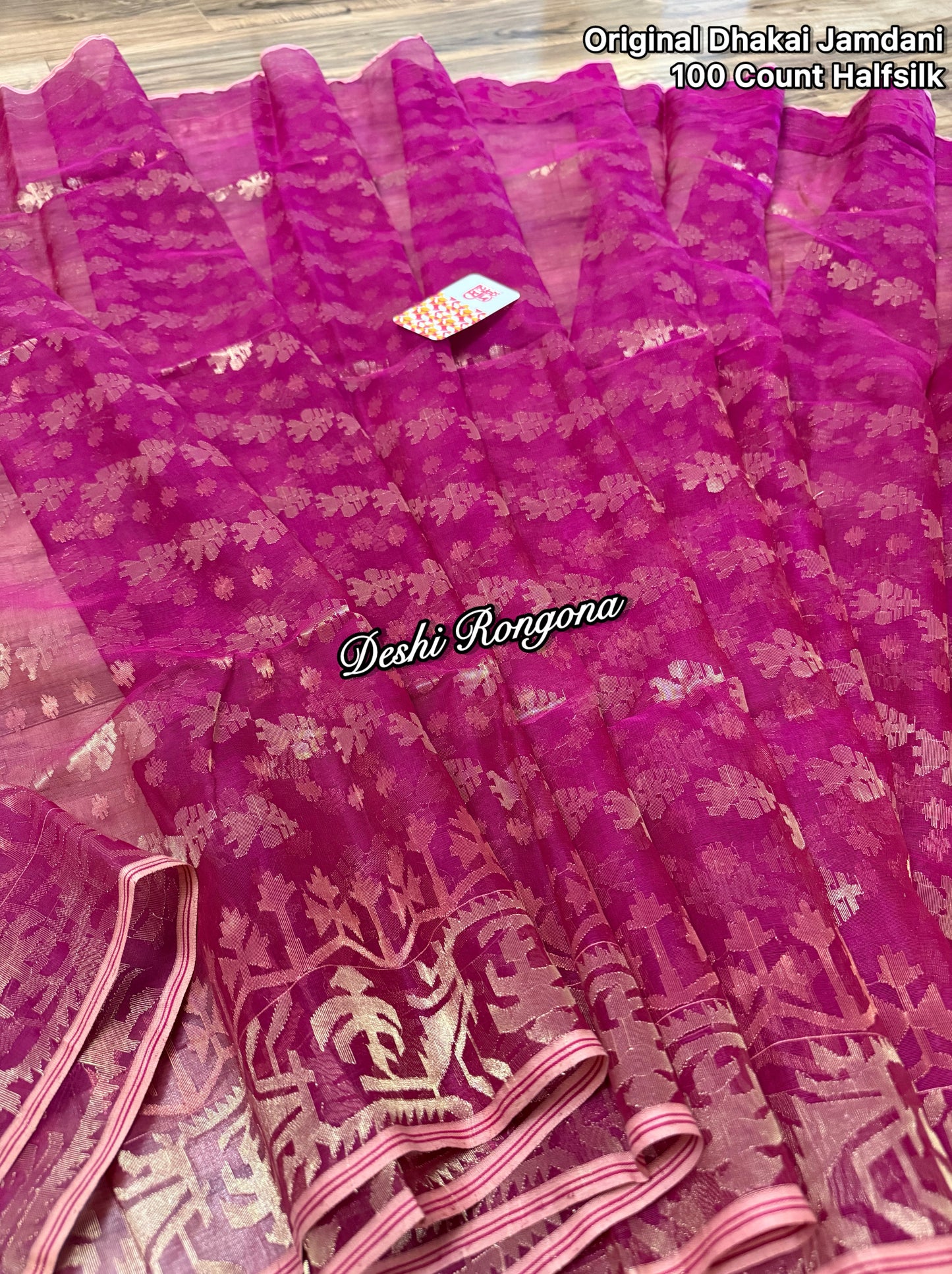 Exclusive Magenta Dhakai Jamdani Saree - Handloom Classic