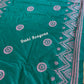 Sea green Bangalore Silk Kantha Saree with pink work