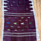 Sylheti Monipuri Handwoven Saree – Coffee with White Border
