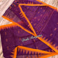 Monipuri Cotton saree, Burgundy and Orange