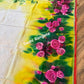 Rose Bloom Handpainted Saree on Tangail Halfsilk