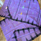 Sylheti Monipuri Handwoven Cotton Saree – Lilac & Black