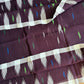 Sylheti Monipuri Handwoven Saree – Coffee with White Border