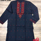 Original Dhakai Jamdani Men Punjabi, Black-Pure Cotton