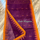 Monipuri Cotton saree, Burgundy and Orange