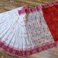 White-Red Cutwork Dhakai Jamdani – Designer Collection