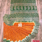 Silk Batik Saree Orange