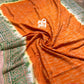 Silk Batik Saree Orange