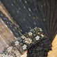 Elegant Black & Gold Dhakai Jamdani Cutwork