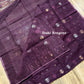 Original Dhakai Jamdani Saree - Plum Purple