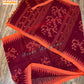 Monipuri Cotton saree, Maroon and Orange