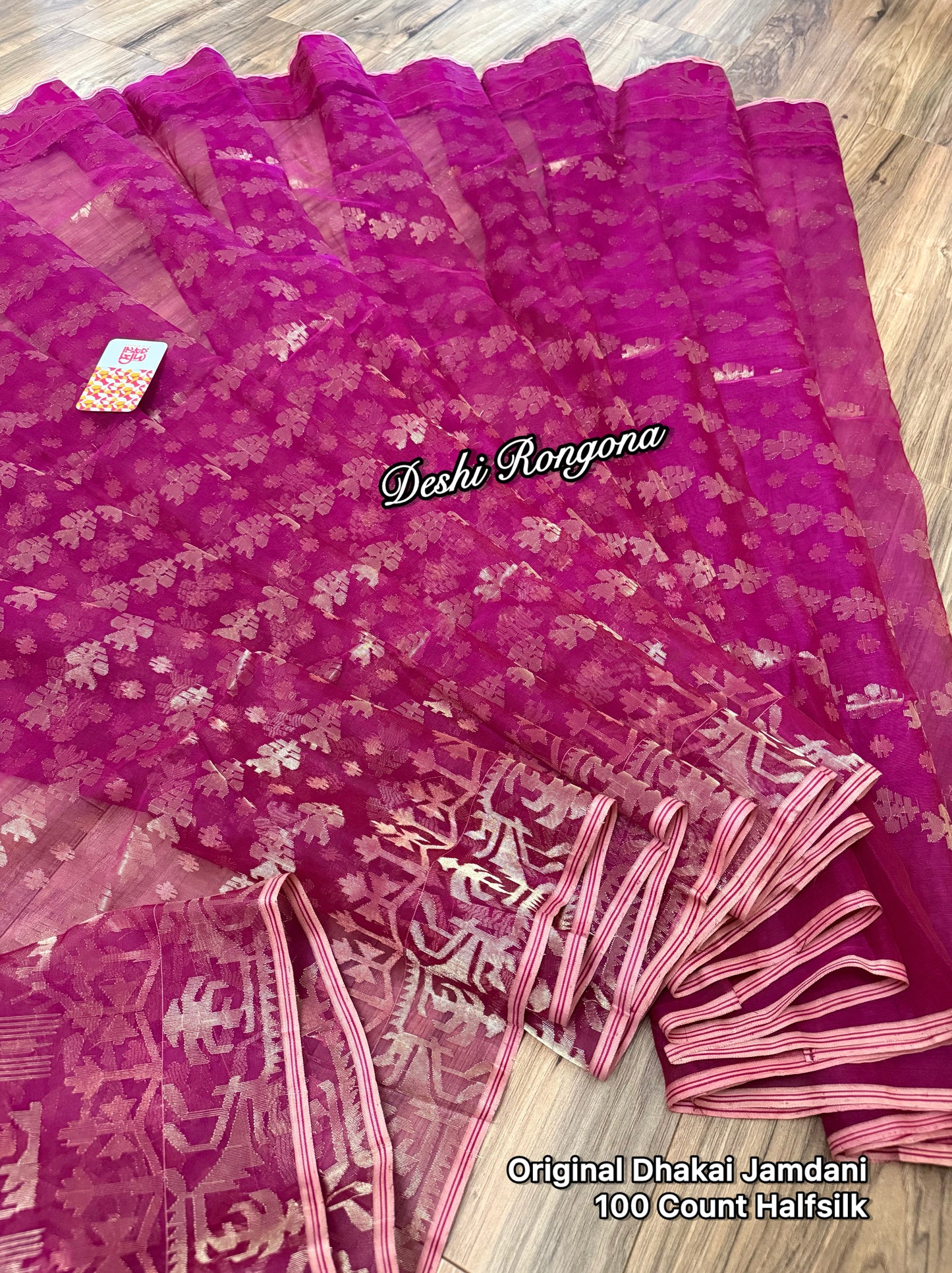 Exclusive Magenta Dhakai Jamdani Saree - Handloom Classic