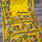Yellow Bangalore Silk Kantha Saree