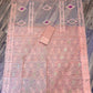 Handwoven Dhakai Jamdani Saree – Peach Halfsilk