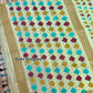 Elegant Dhakai Jamdani Saree - Cream Kiwi