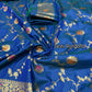 Royal Blue Benaroshi Katan Silk Saree – Elegant Wedding & Party Wear