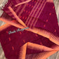 Monipuri Cotton saree, Maroon and Orange