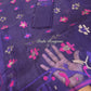 Elegant Violet Dhakai Jamdani Saree - Handloom Classic