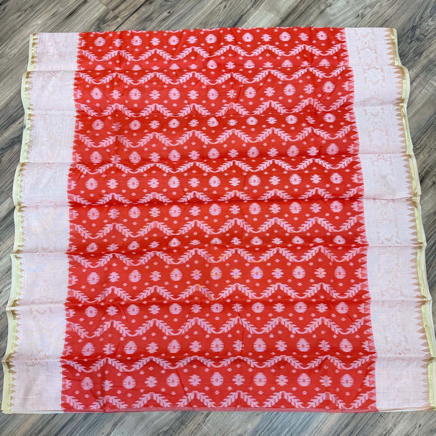 Tangail Halfsilk Saree, Orange