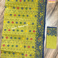 Elegant Dhakai Jamdani Saree, Classic Lemon Olive