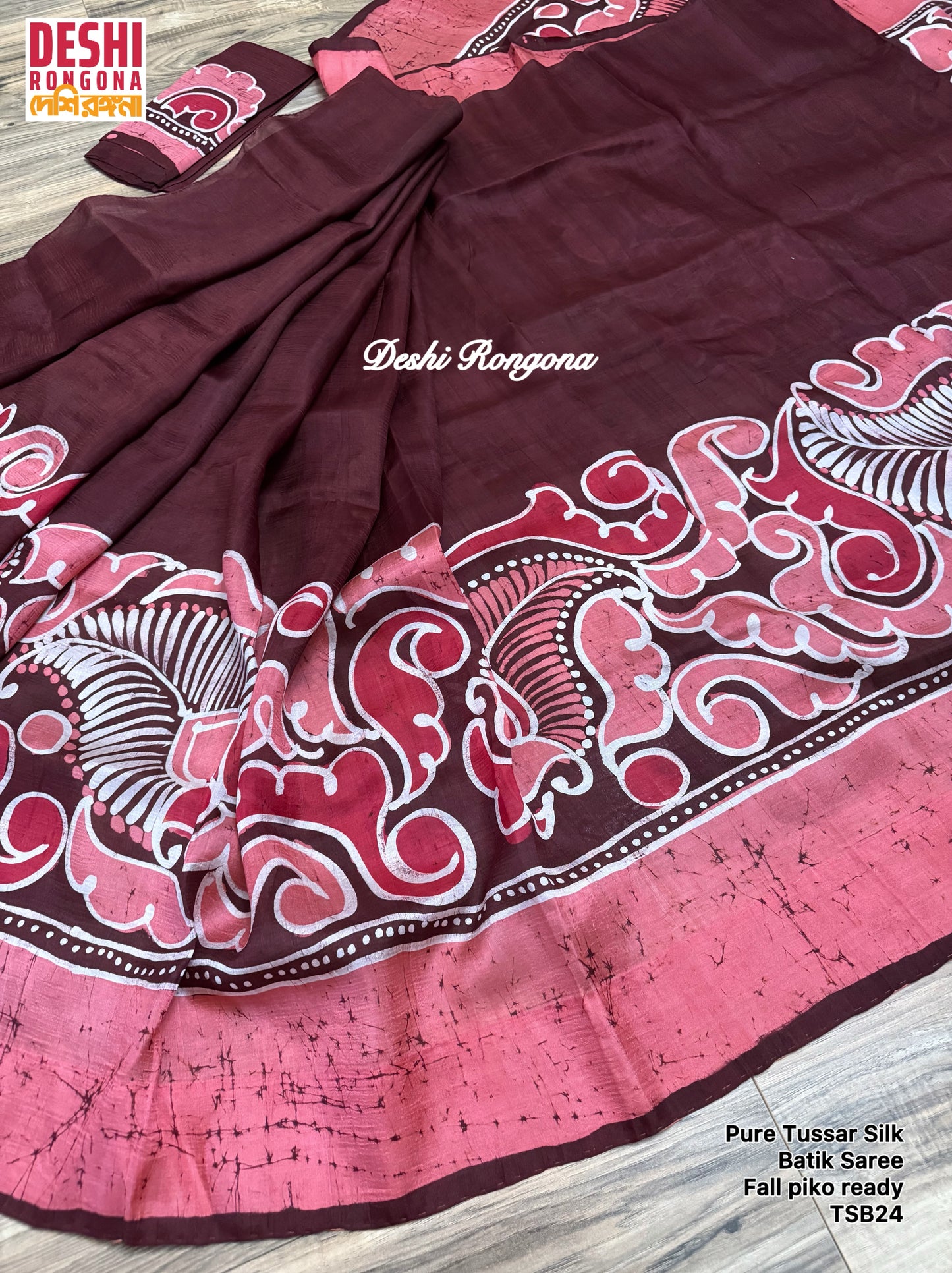 Pure Tussar Silk Hand Batik Saree