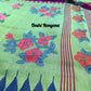 Sylheti Monipuri Saree, Mint with Purple/Blue Border