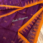 Monipuri Cotton saree, Burgundy and Orange