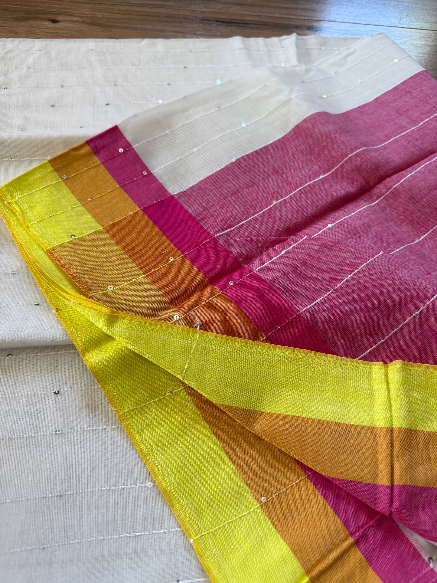 Tangail Halfsilk Saree, Orange