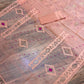 Handwoven Dhakai Jamdani Saree – Peach Halfsilk
