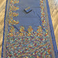 Gray Bangalore Silk Kantha Saree